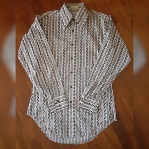Vintage 60's /70's Men's Disco  Hippie Band Big Collar Button Down Shirt